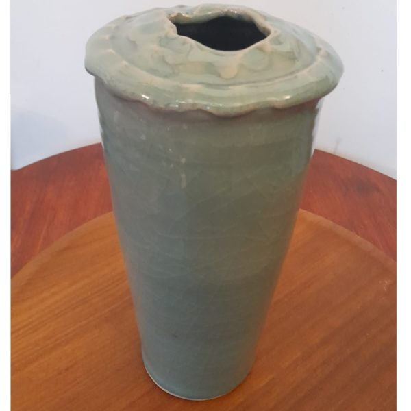 Poterie vase signé Eduardo Constantino Pièce unique Céladon